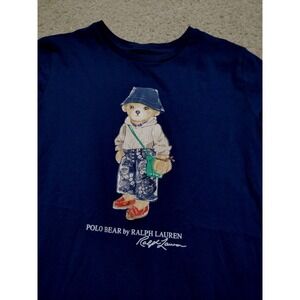Polo Bear Ralph Lauren Dress Girls Size XL (14-16) Navy Short Sleeve